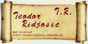 Teodor Riđošić vizit kartica